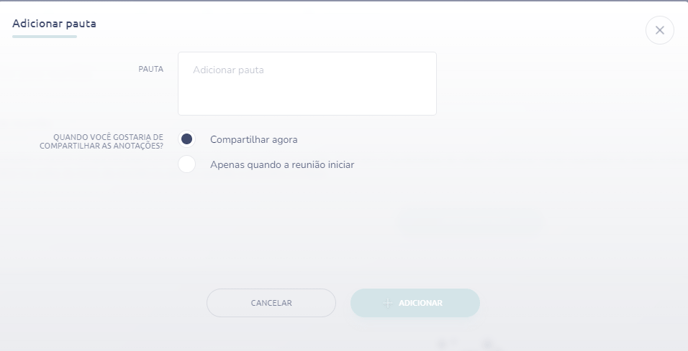 Adicionar pauta