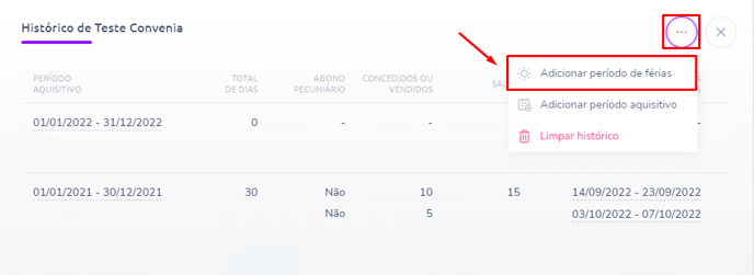 Historico de férias gozadas